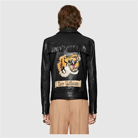 gucci tiger leather jacket john oliver|Gucci tiger accessories.